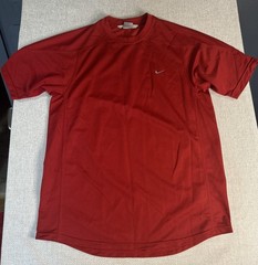 Men’s NIKE Pro Training Pull-On Crewneck Red Light Poly T-shirt – Large