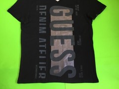 GUESS Los Angeles Mens Short Sleeve T-Shirt Size SMALL Black w/Silver Cotton NEW