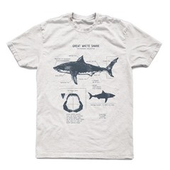 Great White Shark Anatomy T-Shirt – Hand-Drawn Biology Diagram