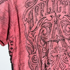 Affliction Live Fast Y2K T-Shirt Mens Size XL Cotton Red MMA Grunge Goth Skull
