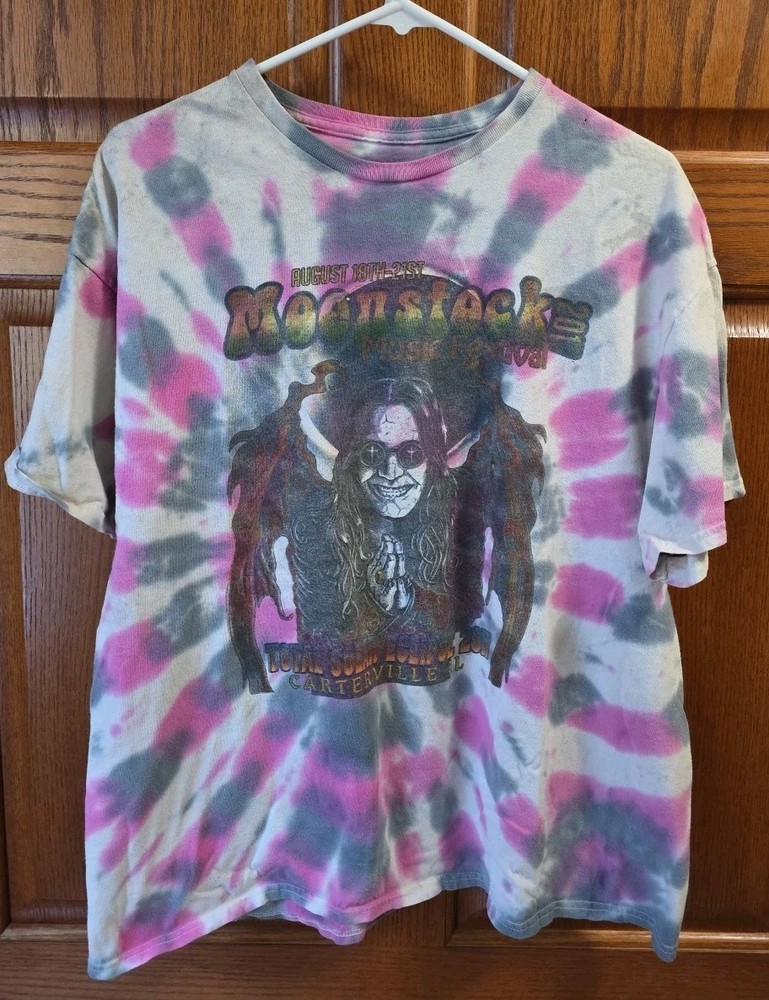 Moonstock 2017 Music Festival T-Shirt Tie Dye Ozzy Osborne Concert Tee *SEE PICS