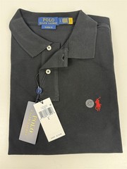 Polo Ralph Lauren Men’s Large Black Cotton Polo Shirt Red Pony Classic Fit