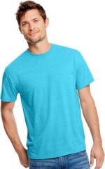 Mens Hanes X-Temp Fresh IQ Performance Tee Turquoise Short Sleeve Shirt Size M