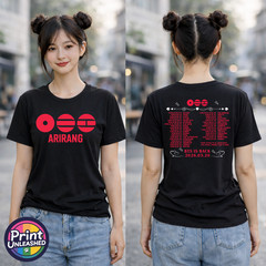 BTS Tour T-Shirt BTS 2026 Graphic Tour Dates & Logo Black Tee Child Adult Teen