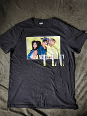 Old Navy TLC Graphic Tee Black Crew Neck Short Sleeve L 90s Band Music