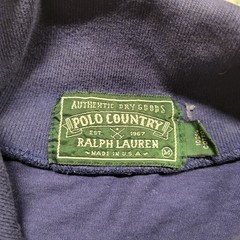 Polo Country Ralph Lauren Shirt Mens Medium Blue Turtleneck Pullover Long Sleeve
