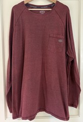 Dickies Temp-iQ Work T-Shirt Sz 3XL Performance Pullover Tee Maroon Long Sleeve