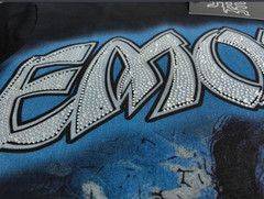 NEW 2026 Mixed Emotion Black “Spirit” Rhinestone High-Quality Men’s T-Shirt S-XL
