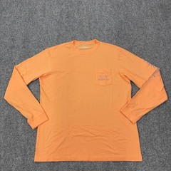 Vineyard Vines Shirt Mens Large Orange Whale Logo Pocket Long Sleeve Tagless