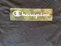Champion Black T-Shirt Short Sleeve Crew Neck Classic Jersey Tagless 100% Cotton