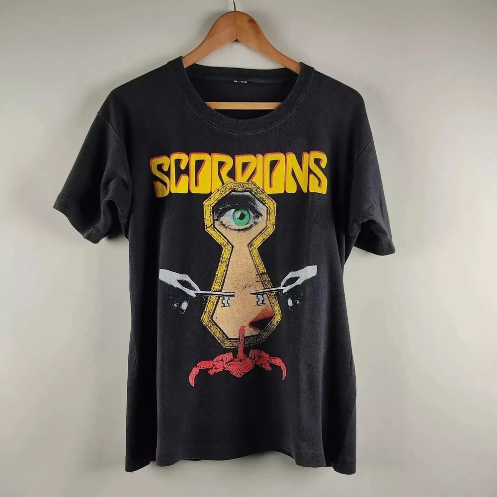 Scorpions 90s Retro Style Black Unisex T shirt Full Size Tee Reprint