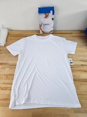 L / LARGE WHITE – 3 PACK – 32 Degrees Cool Men’s Short Sleeve T-Shirts Crew Neck
