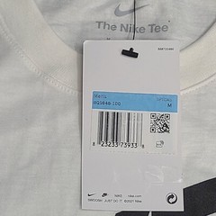 Nike Shirt Mens Medium White Black Gray Futura Logo Sportswear Cotton New Tee 05