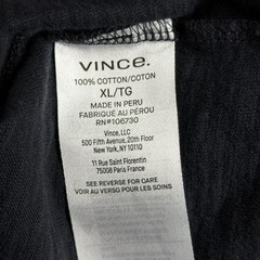 Vince XL Black Henley Long Sleeve Tee Minimalist Quiet Luxury Modern Classic