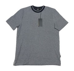 Boss Hugo Boss Navy H-Thompson Textured Pattern Cotton Short Sleeve T-Shirt L