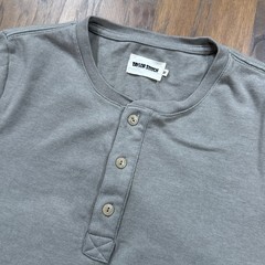 Taylor Stitch Shirt Mens 38 Small Fog Gray Heavy Bag Henley Cotton Classic Slim