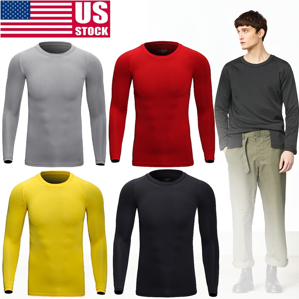Men’s Women’s Long Sleeve Performance Moisture Wicking T-Shirt Sports Fitness