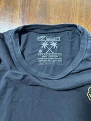 Riot Society Drippy Smiley T-Shirt Graphic Logo Black Cotton Men’s Large