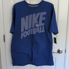 NWT Nike Men’s Blue Football Graphic Logo Cotton Short Sleeve T-Shirt XL