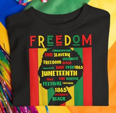 Mens Juneteenth Freedom Black History Tee Shirt Street 1865 Big Tall Sm 32