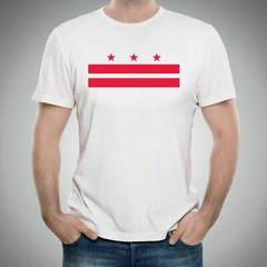 District of Columbia US City Flag Basic Cotton T-Shirt – White