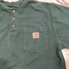 Carhartt K128 Regular Fit Long Sleeve Pocket Henley T-Shirt Green Men’s S