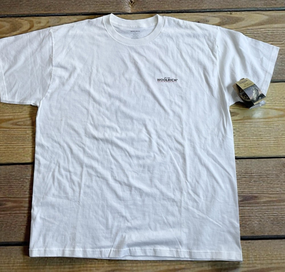 Vintage Woolrich Fish Print T-shirt 90’s White Outdoor Ken Hunter Art Mens 2XL