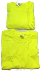 Mens’s Safety Yellow Cotton Blend High Vis Long Short Sleeve T Shirt X2 Small