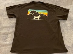 Dog Skater Hiker Black T Shirt Men’s L, Life Is Good Dog, Patagonia Like Style