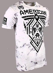 AMERICAN FIGHTER Men’s T-Shirt FAIRBANKS Athletic Biker white MMA S-5XL