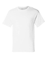 CHAMPION Mens T425 White 6 oz. Short Sleeve Cotton T-Shirts new 6 pack
