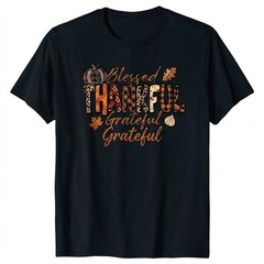 Blessed Thankful Grateful Thanksgiving Day Inspirational Quote T-shirt