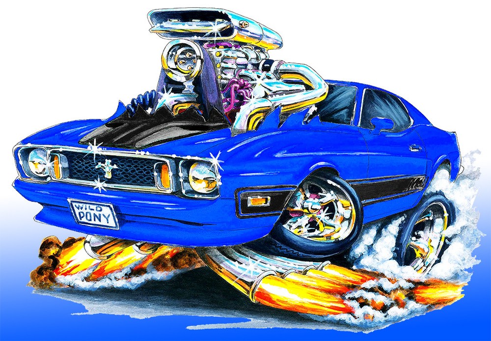 1973 Ford Mustang Mach 1 Muscle Car Art Print NEW