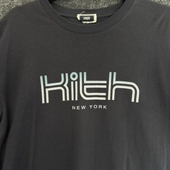 Kith New York Logo T-Shirt Dark Grey Graphic Tee Mens Large
