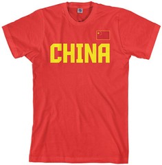 Threadrock Men’s China National Team T-shirt Chinese Flag