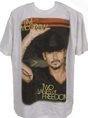 Tim McGraw Mens Sizes S-M-L-XL-2XL 2013 Two Lanes of Freedom Tour Concert Shirt