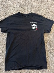 riot society Black Short Sleeve Tee with Panda and Rose Graphic