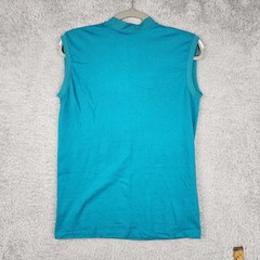 Vintage Fiesta Key Shirt Mens Medium Blue Sleeveless Diamond Florida Beach 70s