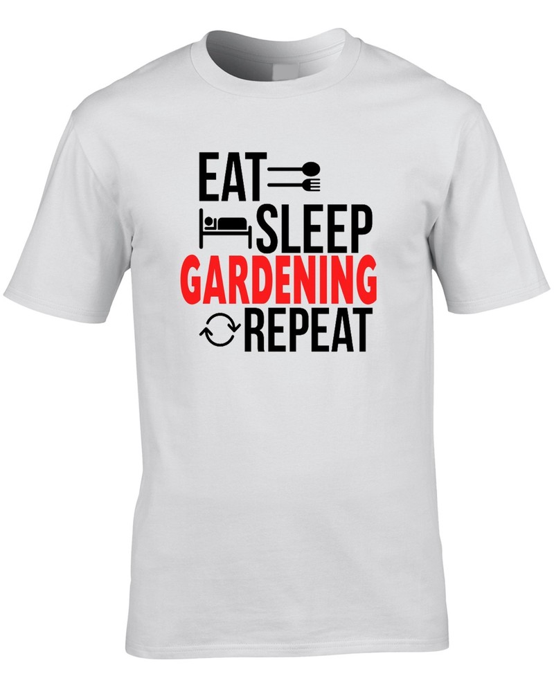 Gardener T-Shirt Eat Sleep Repeat Gift Idea Present Mens Gardening Allotment