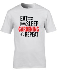 Gardener T-Shirt Eat Sleep Repeat Gift Idea Present Mens Gardening Allotment