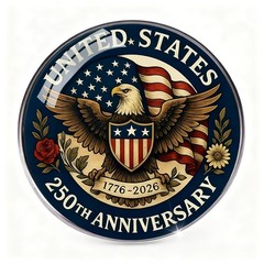 United States 250th Anniversary Lapel Pin Glass 250th US Founding Anniversary…