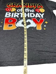 Gildan Lg Grandpa of the Birthday Boy Graphic Short Sleeve T-Shirt Charcoal Gray