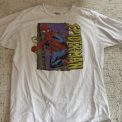 Spider-Man Graphic T-Shirt White Marvel Tee Size XL Men’s Comic Print
