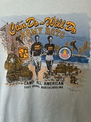 Vintage 1990 Army ROTC Camp All American Fort Bragg Single Stitch T-Shirt