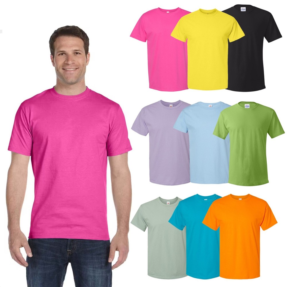 Hanes Essential-T T-Shirt for Men, Short Sleeve, Mix Color, 9-Pack, Sizes S-5XL