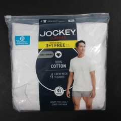 New Jockey Men’s Classic 4-Pack Crew Neck T-Shirt Medium M Staycool Cotton Cool