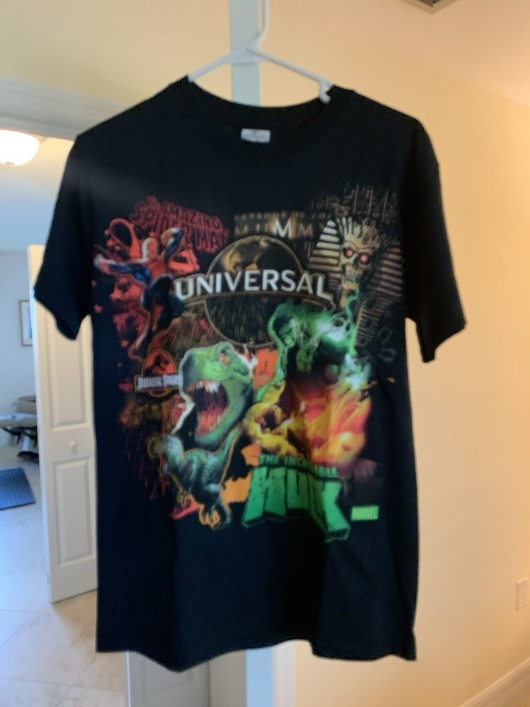 Universal Studios Theme Park Graphic T-Shirt Black Small