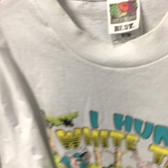 Vtg I HUNT WHITE TAIL ALL YEAR LONG T-SHIRT 1991 PARODY HUNTING DEER FUNNY XL