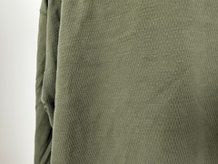 Distressed Waffle-Knit Shirt Men XXL Boxy Grunge Minimal Olive Midweight Vintage
