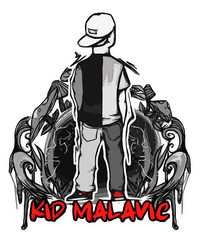 Kid Malavic Unisex Short Sleeve Backwards Hat Dark Portal White Graphic T-Shirt